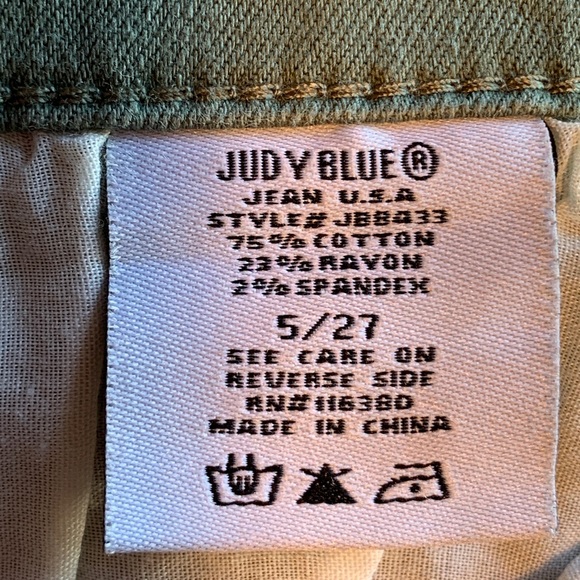 Judy Blue Olive Green Skinny Fit Denim Jeans Size 5/27 - Picture 5 of 6